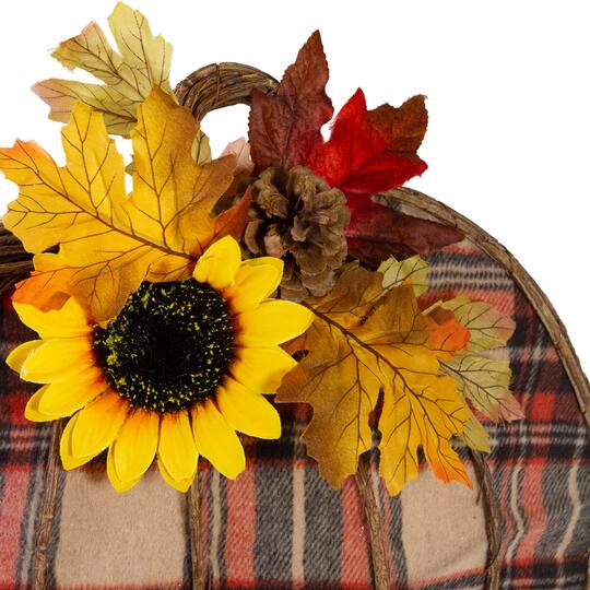 Red & Black Plaid Fall Harvest Pumpkin Wall Décor